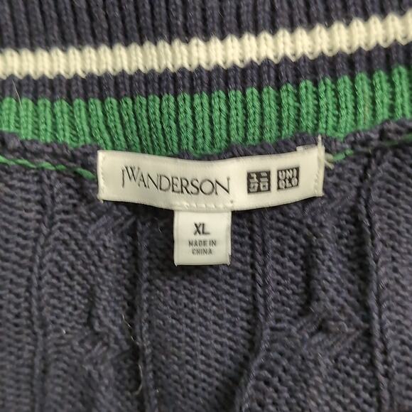 JW Anderson x Uniqlo Cricket Cardigan Sweater Cotton Linen XL Cable Knit - Picture 6 of 9
